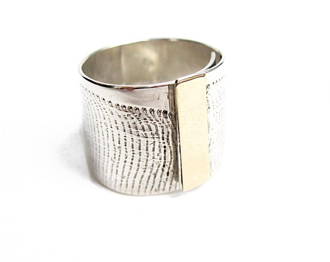 Ring silver and gold  C. Plomteux